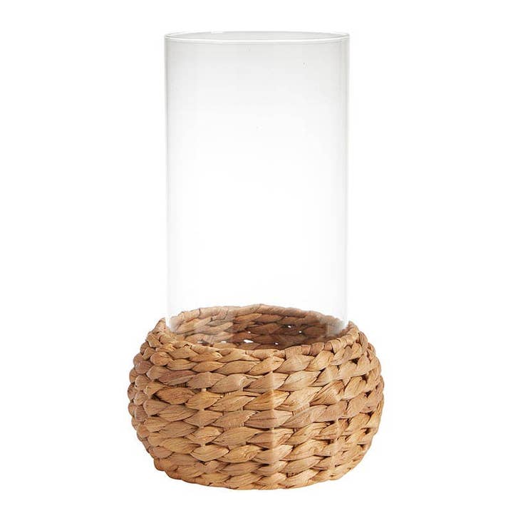 Angle - Wholesale Candle Holder - Seagrass Wrapped Hurricane - Set of 21