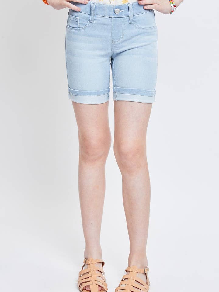Girls Essential Cuffed Pull On Bermuda Shorts-GM50579 for wholesale by YMI
