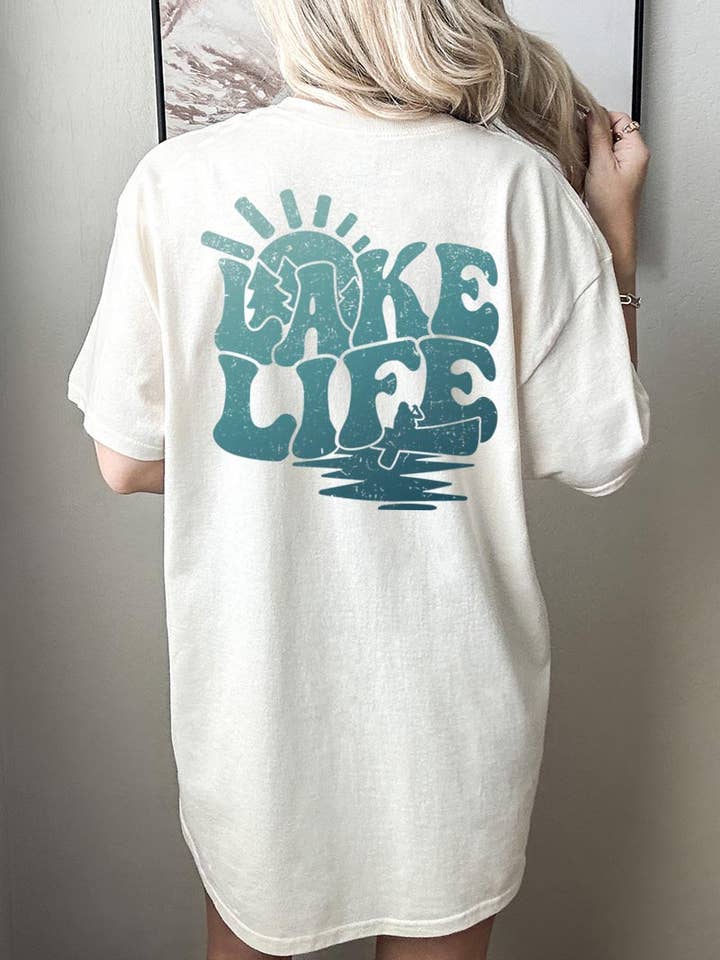 LAKE LIFE,KAYAK HEAVY COTTON UNISEX SHORT SLEEVE for wholesale by COLORBEAR