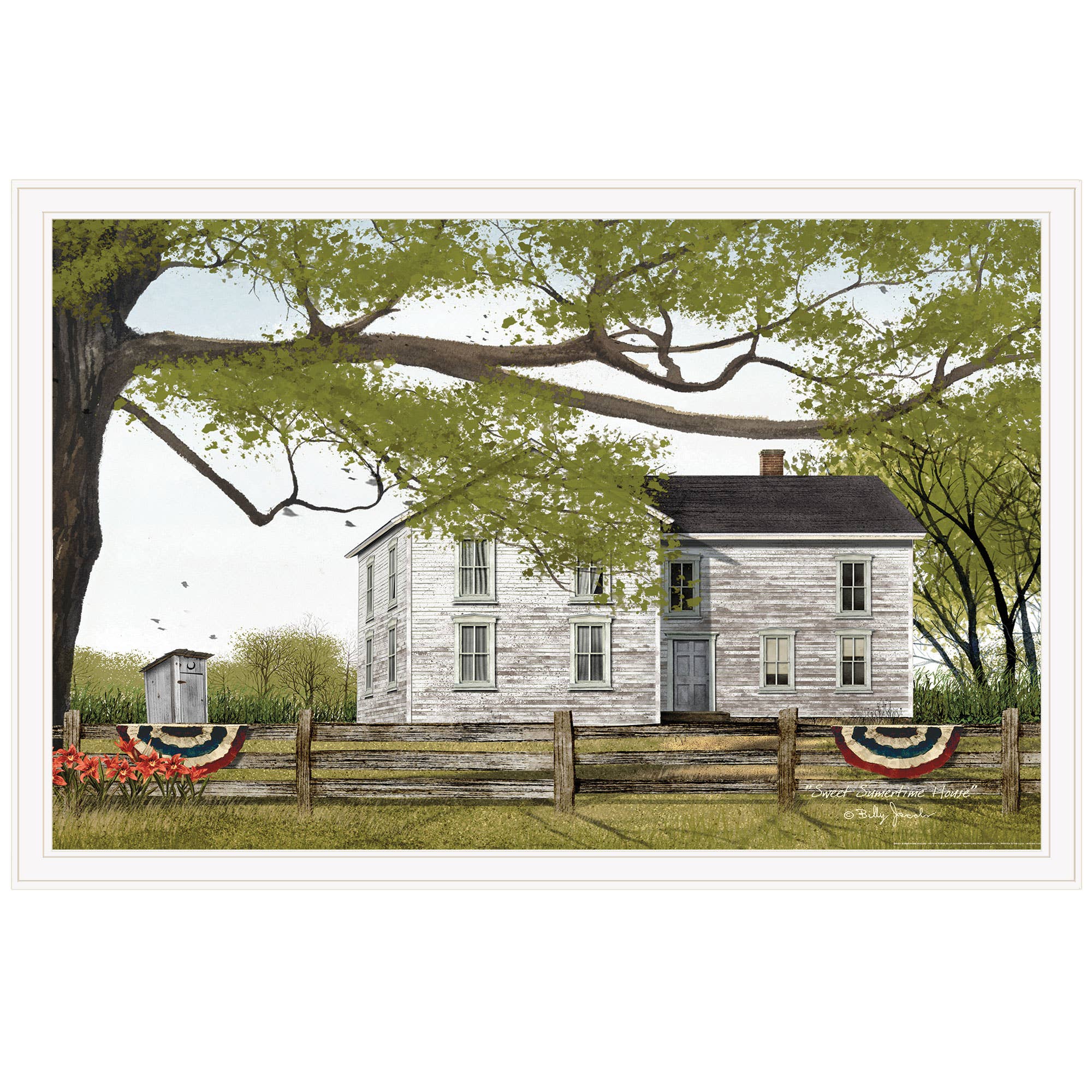 Trendy Decor 4U - Wholesale Art Print - "Sweet Summertime House" by Billy Jacobs, Ready to Hang0