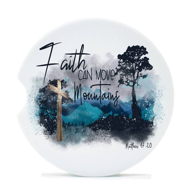 Dessous de verre Faith Can Move Mountains pour la vente par Regina Lynn Design Home Edition