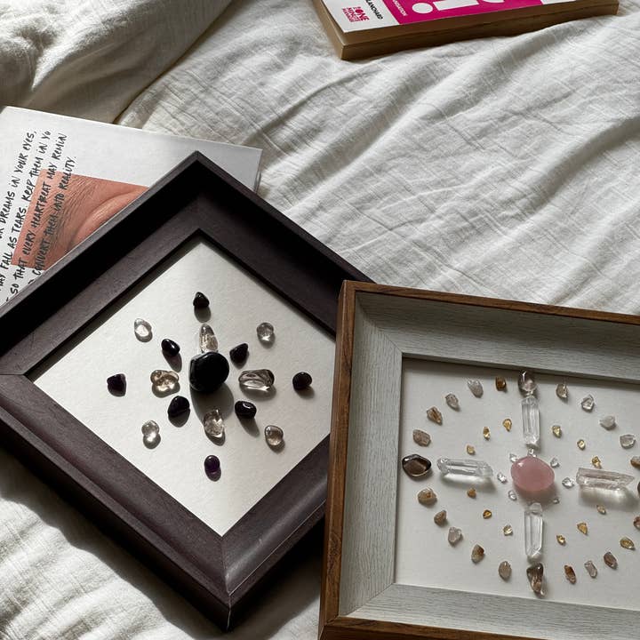 Auris Space - Wholesale DIY Craft Kit - Crystal Grid Wall Decals Amythest and Clear Quartz DIY set4