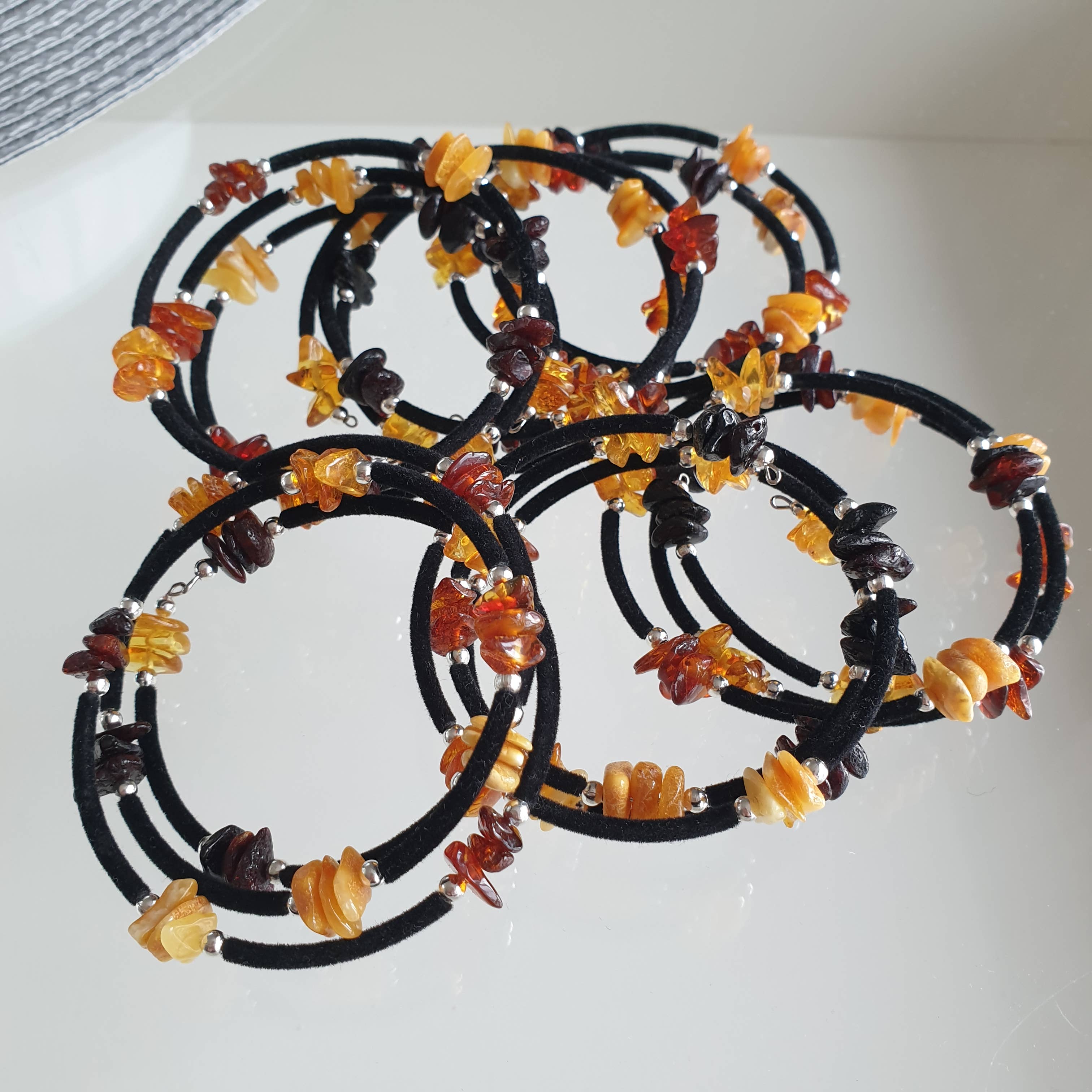 AmberLithuania - Wholesale Beaded Bracelet - Amber bracelet Adult Rough gemstine beaded bracelet Crystal7