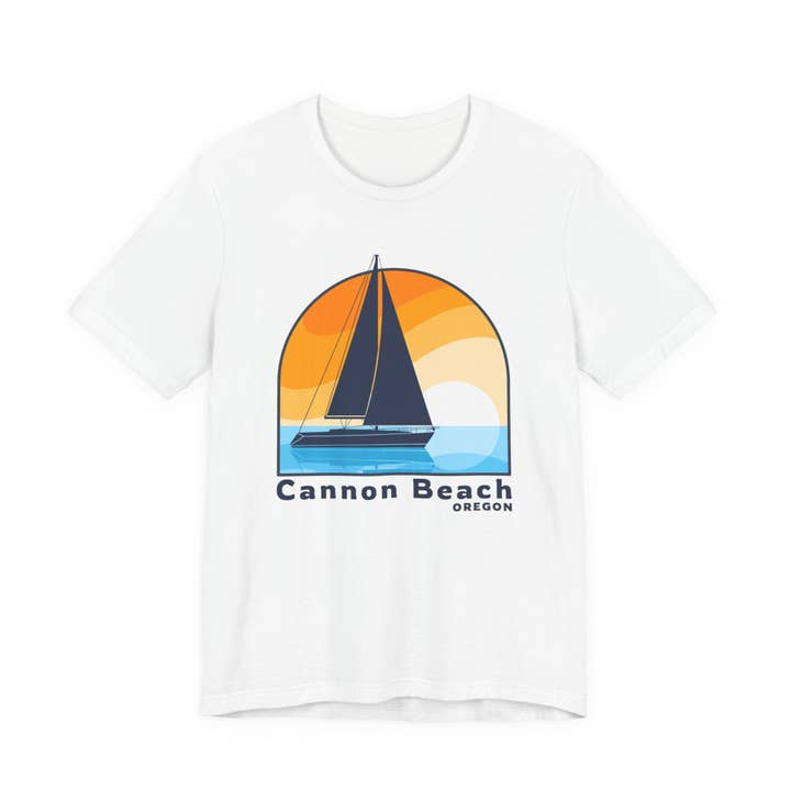 Cannon Beach, Oregon T Shirt - Sailboat Tee for wholesale by Hey Mountains