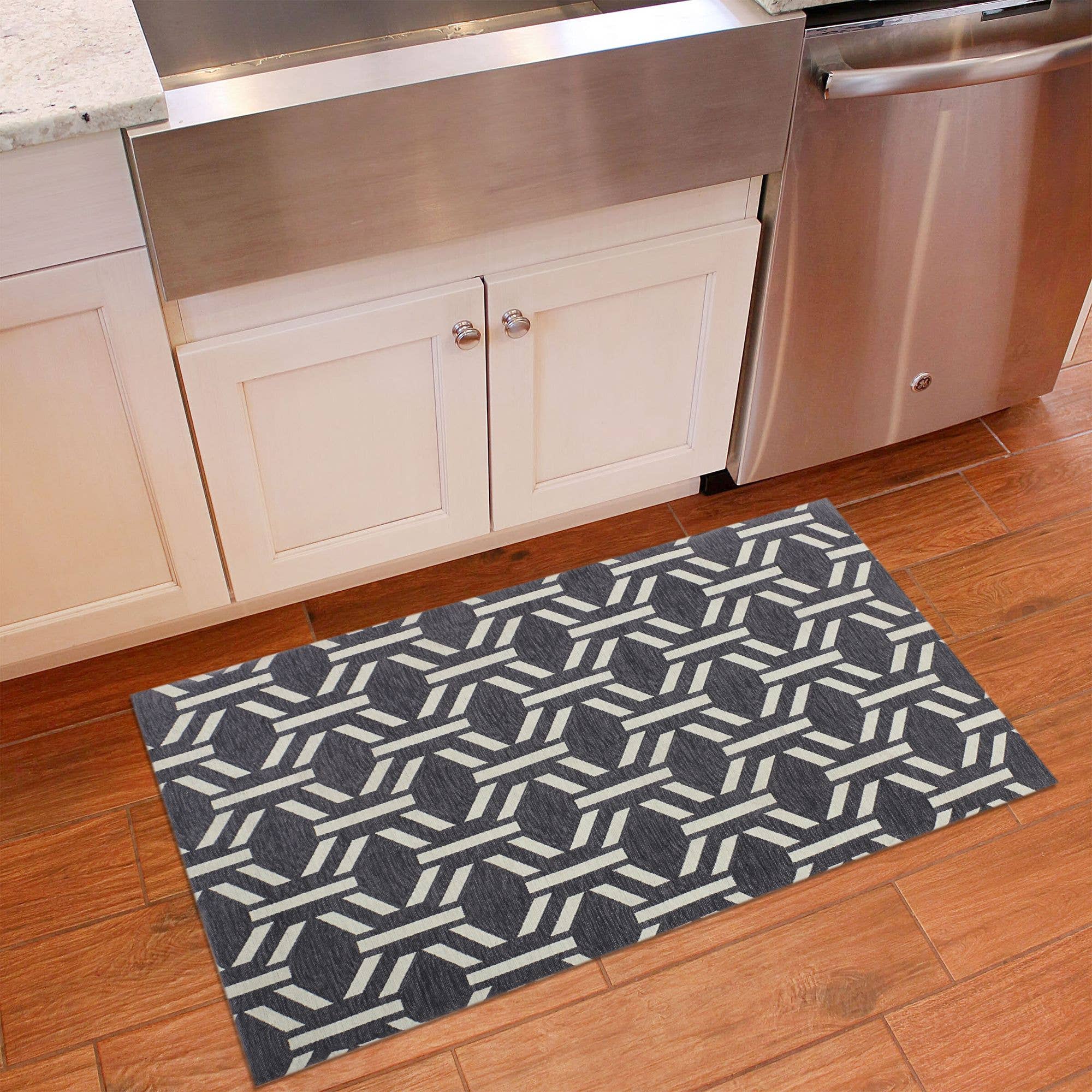 RugSmith - Vente Tapis de sol - Tapis de cuisine anti-fatigue de 20 po x 36 po Labyrinthe gris foncé de RugSmith1