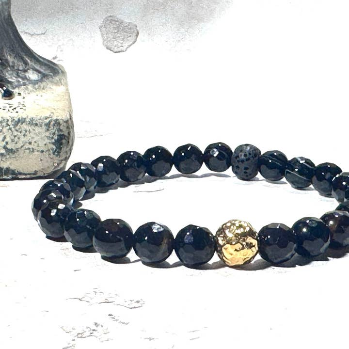 STOSA – wholesale Beaded bracelet – Tourmaline and Gold Gemstone Bracelet0