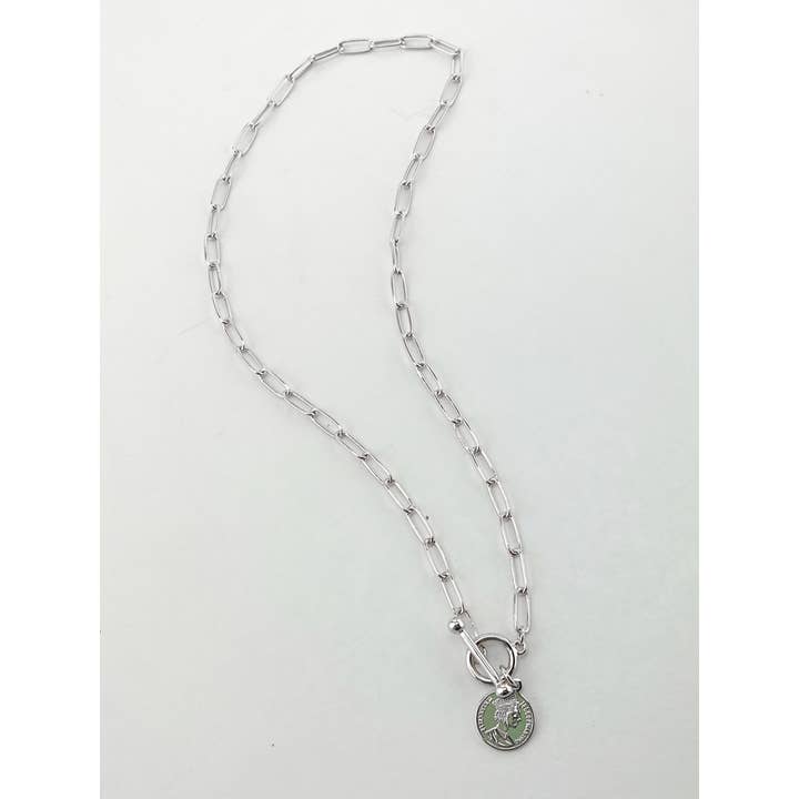 Gold Saints Toggle Front Chain Link Necklace for wholesale on Faire7