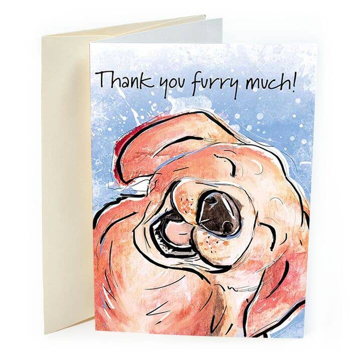 St Thomas Greetings - Wholesale Thank You Card - Thank You Furry Much! Dog Thank You Card