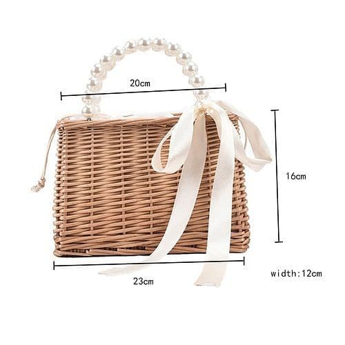 ElevateWell - Wholesale Beach Bag - Luxury Pearl Handle Straw Bag5