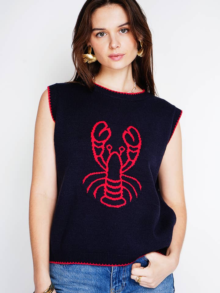 NOELINE - Wholesale Knit Top - Women's - Lobster pattern sweater 260451