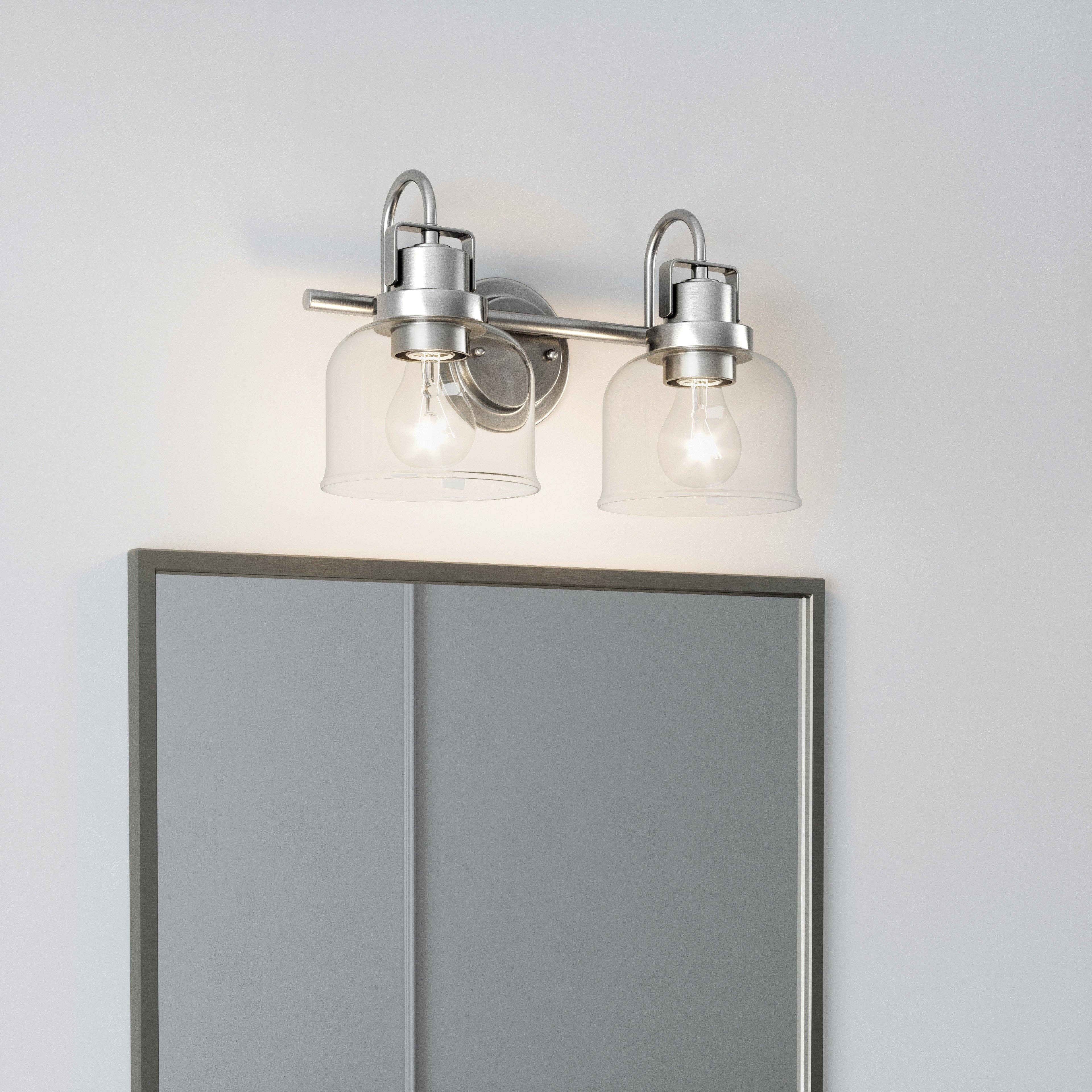 Brio Lighting - Wholesale Sconce - Sale -Brighton Nickel 2-Light Dimmable Vanity Bathroom Light