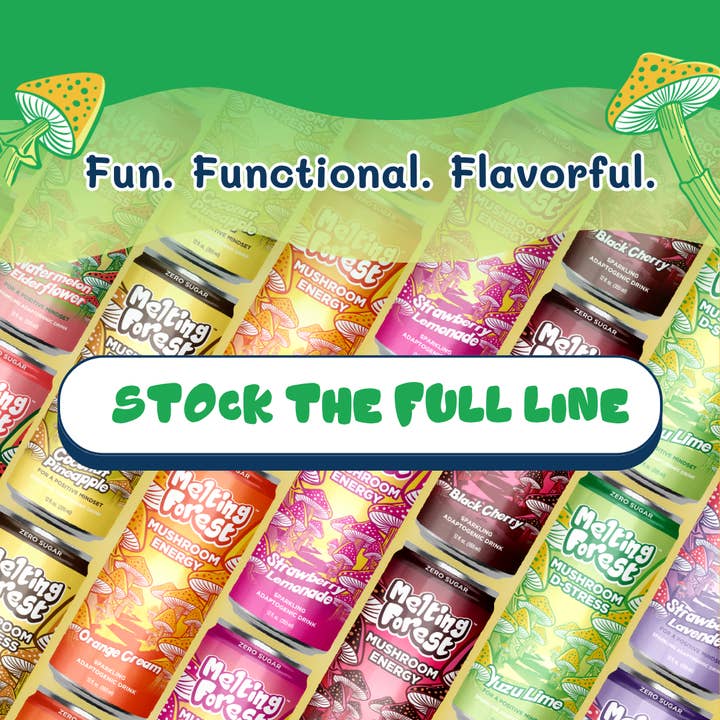 Melting Forest - Wholesale Sparkling Water - Mushroom Drink | Stress Relief | Yuzu Lime 10