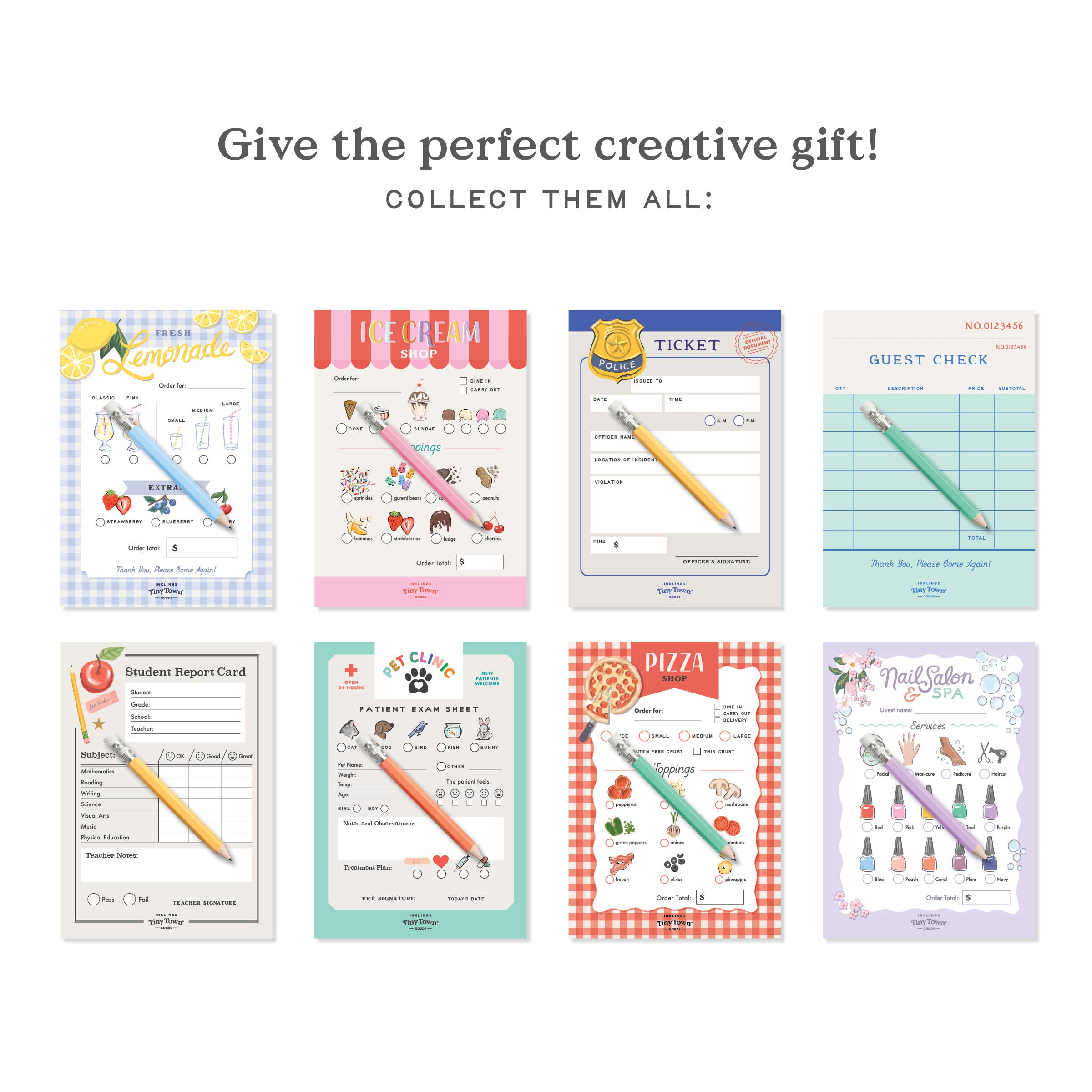 Inklings Paperie - Wholesale Notepad - Inklings Tiny Town™ Play Notepad - Guest Check8