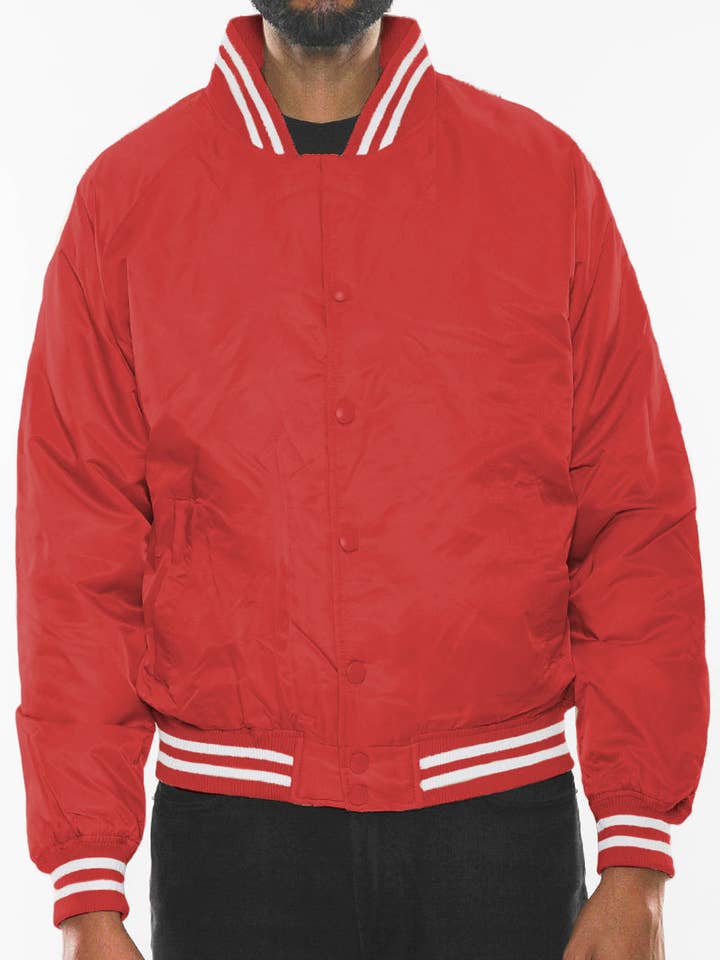 Mens Polyester Varsity Windbreaker Jacket - Red for wholesale by WEIV