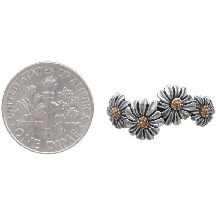 Nina Designs - Wholesale Band/Stacked Ring - Sterling Silver and Bronze Daisy Chain Ring4