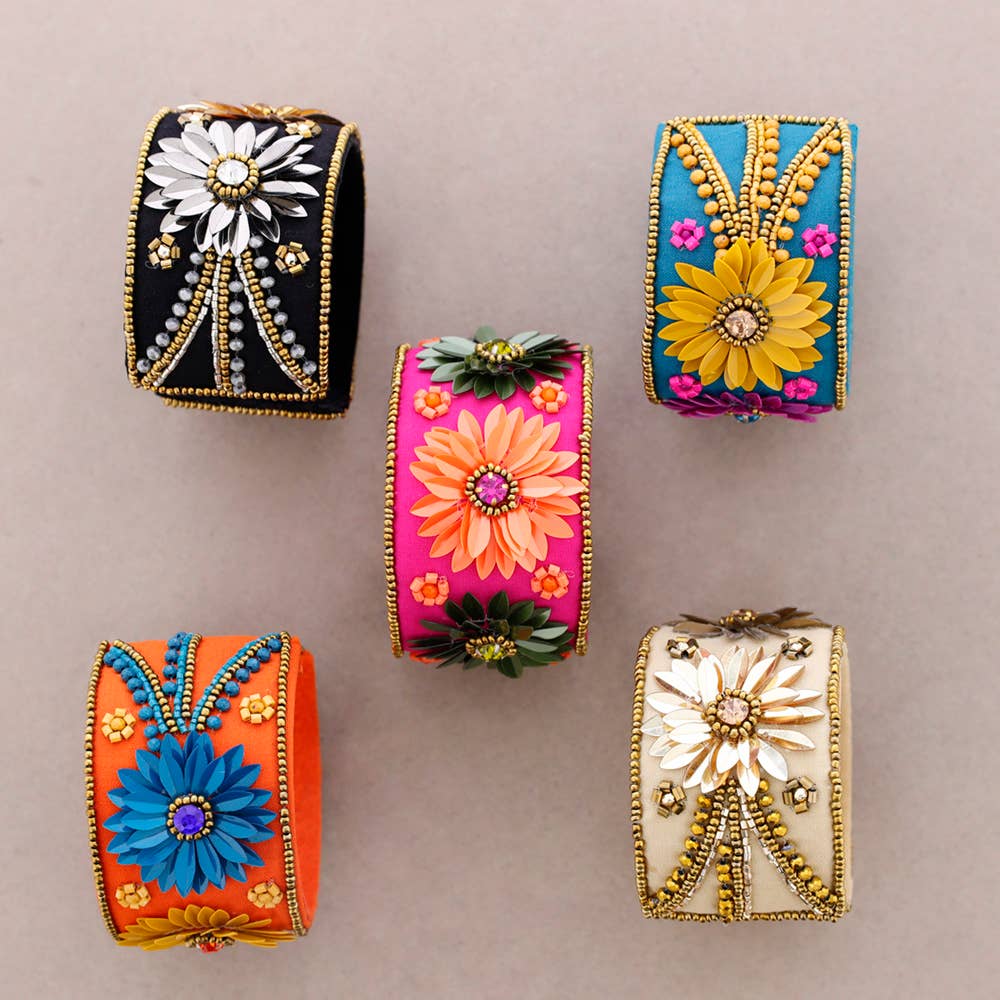 Sonata - Wholesale Charm/Dangle Bracelet - Adjustable Sequins Flower Bracelet2