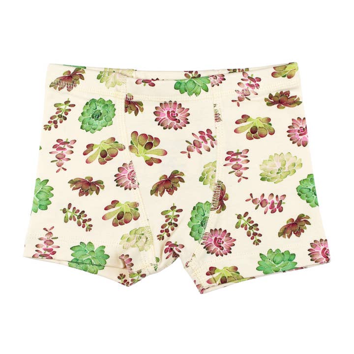 Buttercream Succulents | Kids' Organic Boxers for wholesale by L'ovedbaby