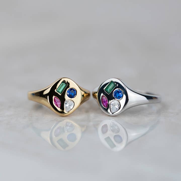 Mosaic Signet Ring for wholesale by Pearl & Queenie