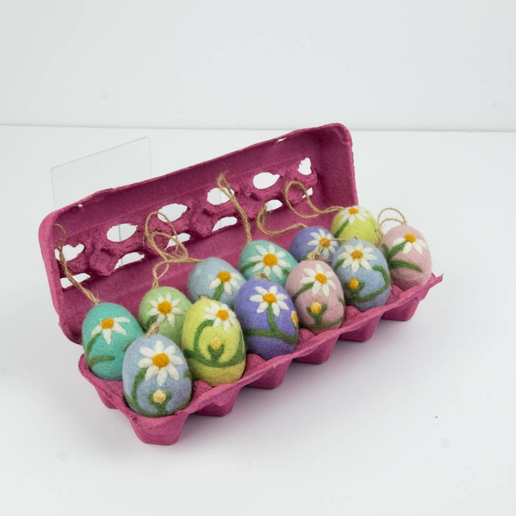 The Winding Road - Wholesale Decorative Tabletop Object - Ornament - Easter Eggs with Embroidered Flowers3