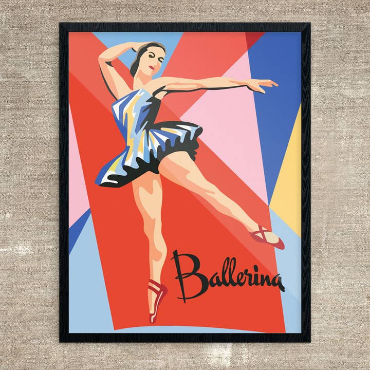 11" x 14" Paint By Number Style Ballerina & Spotlight Print for wholesale by Fridgedoor
