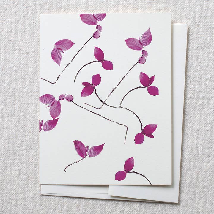 Leaf Lines Card in Plum for wholesale by Isa Salazar