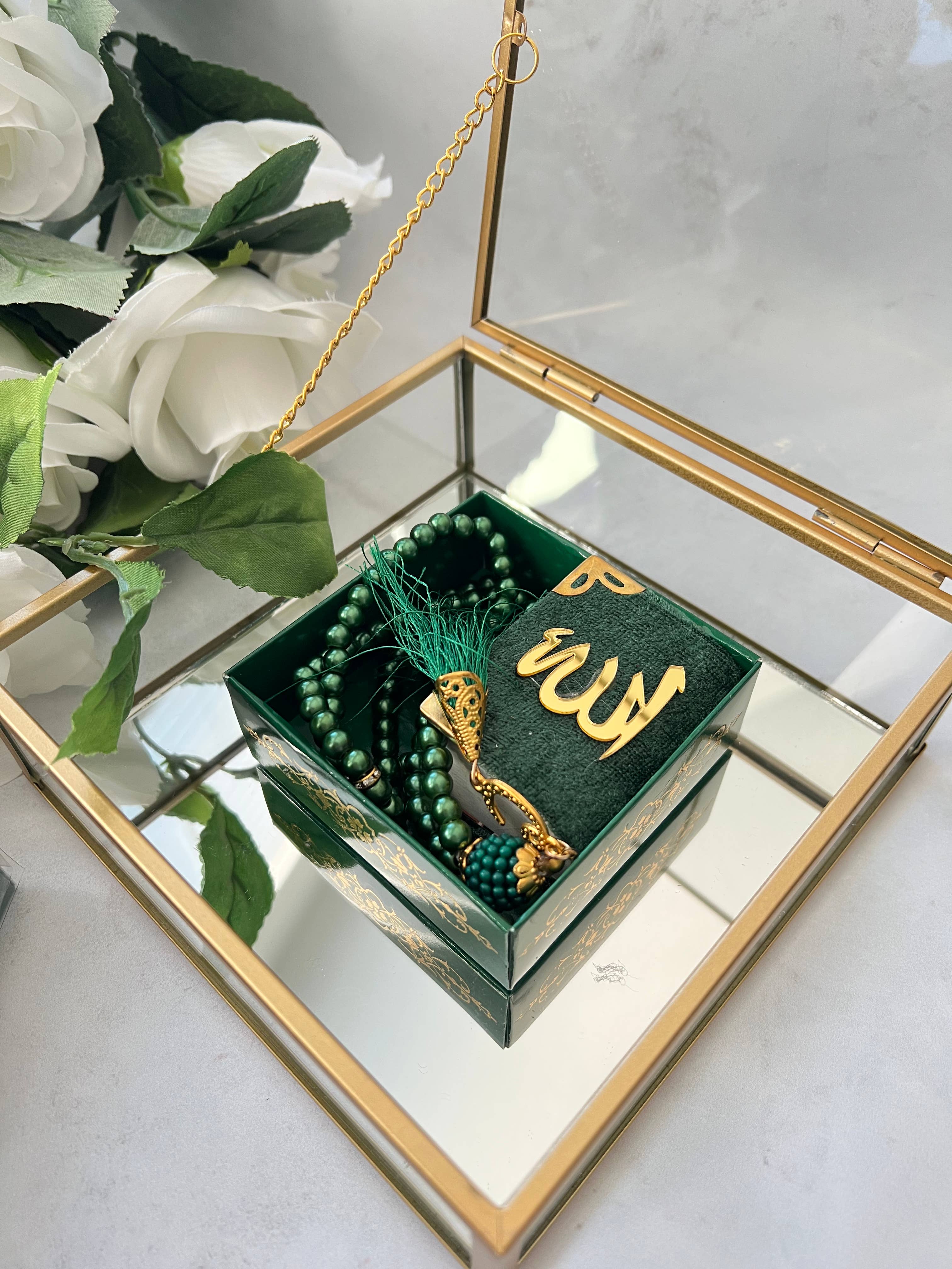 Uniq Favors - Wholesale Prayer Beads Necklace - Velvet Quran Gift in Box, Personalized Islamic Arabic Gift9