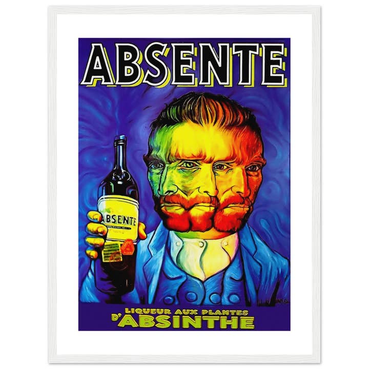 Absente, pubblicità vintage del liquore all'assenzio con poster di Van Gogh per la vendita all'ingrosso da parte di Art-O-Rama Shop