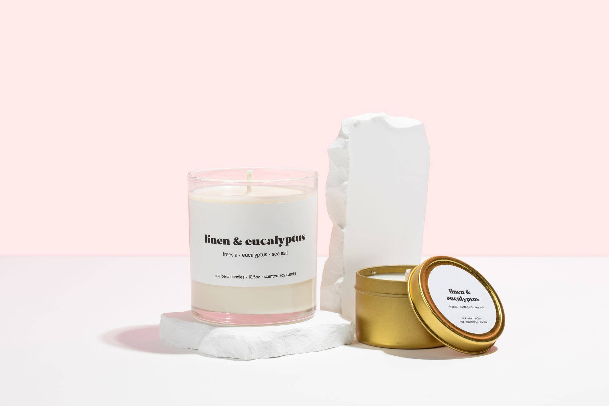 Aria Bella Candles - Wholesale Jar/Filled Candle - Linen and Eucalyptus Soy Candle4