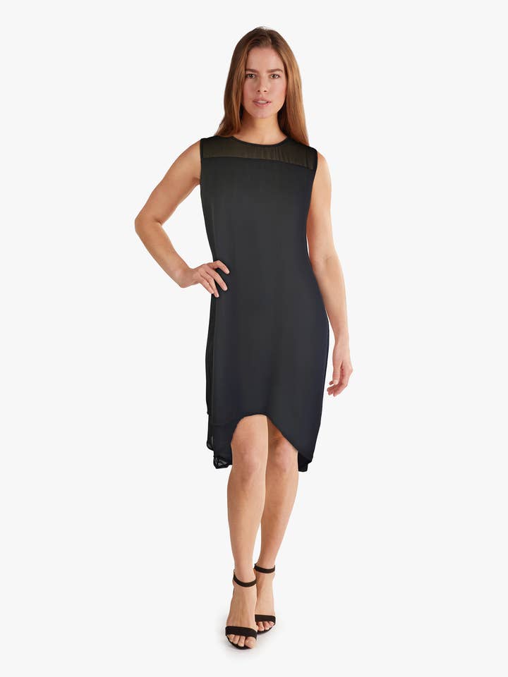 Dècoltè Sleeveless Layered Asymmetical Midi Tunic (DC190318) for wholesale by Dantelle Apparel