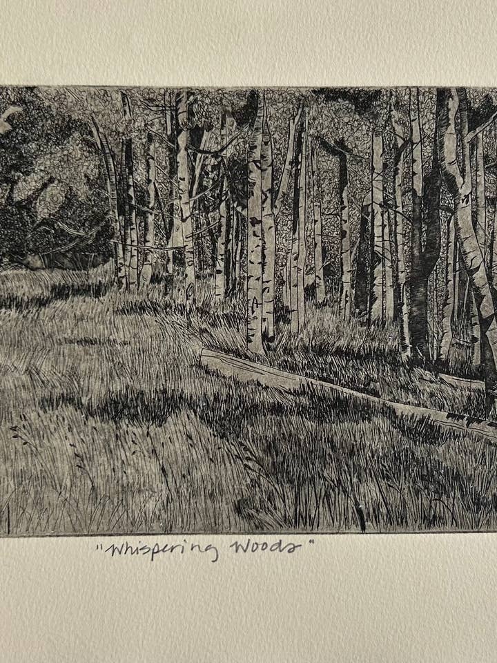 Whispering Woods - Original Print, Etching, Artwork for wholesale by RCBenjamin Art