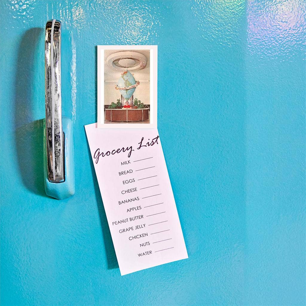 Found Image Press - Wholesale Magnet - Magnet NP-393 Receptionist in Front of Elongated Globe1