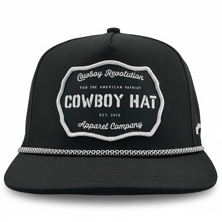 “Cowboy Hat” Performance Patch Rope Hat - Black for wholesale by Cowboy Revolution Apparel Co.
