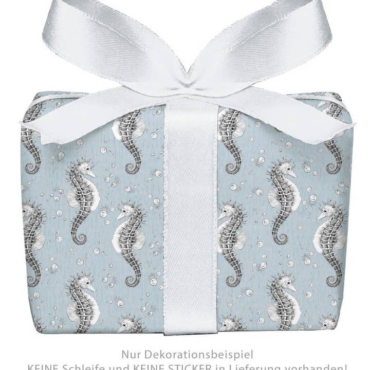 3 Bögen Geschenkpapier SEEPFERDCHEN BLAU Kindergeburtstag 50 für den Großhandel von fioniony®