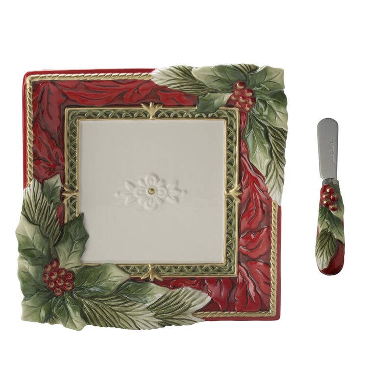Fitz and Floyd® Mikasa® Pfaltzgraff® - Wholesale Serving Tray - Fitz and Floyd Holiday Hme Snack Tray Spreader Gift Box Pkg0