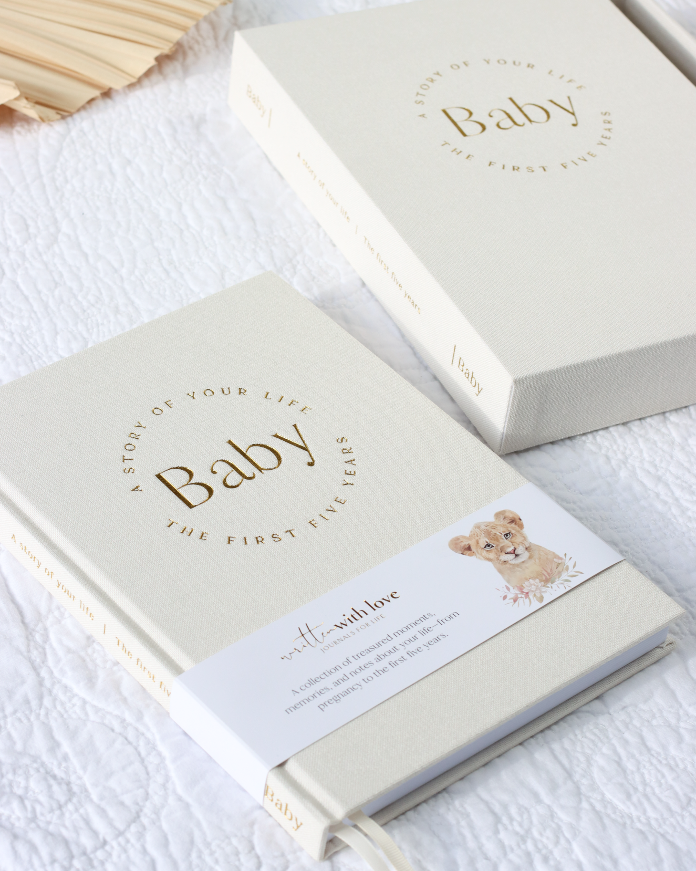 Written With Love – wholesale Memory book – Child & baby – Baby Memory Book with Keepsake Box - Classic White2