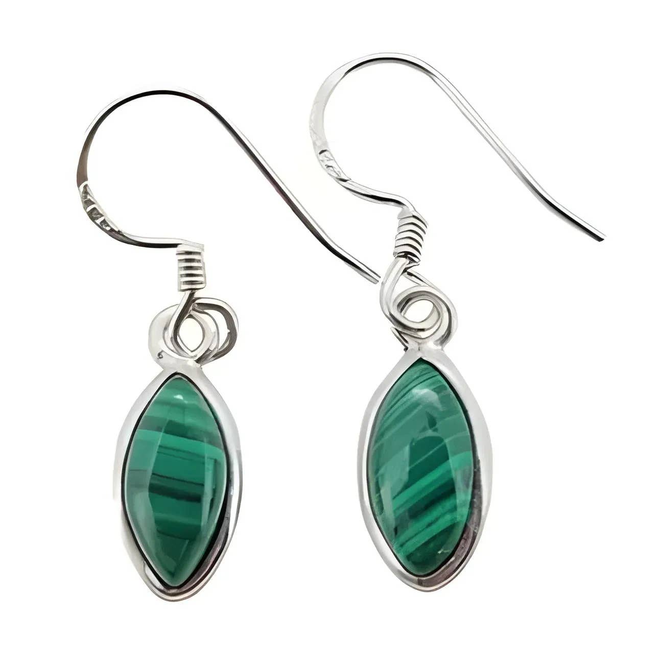 Amberman - Wholesale Dangle Earrings - Malachite Sterling Silver Dangle Earrings0