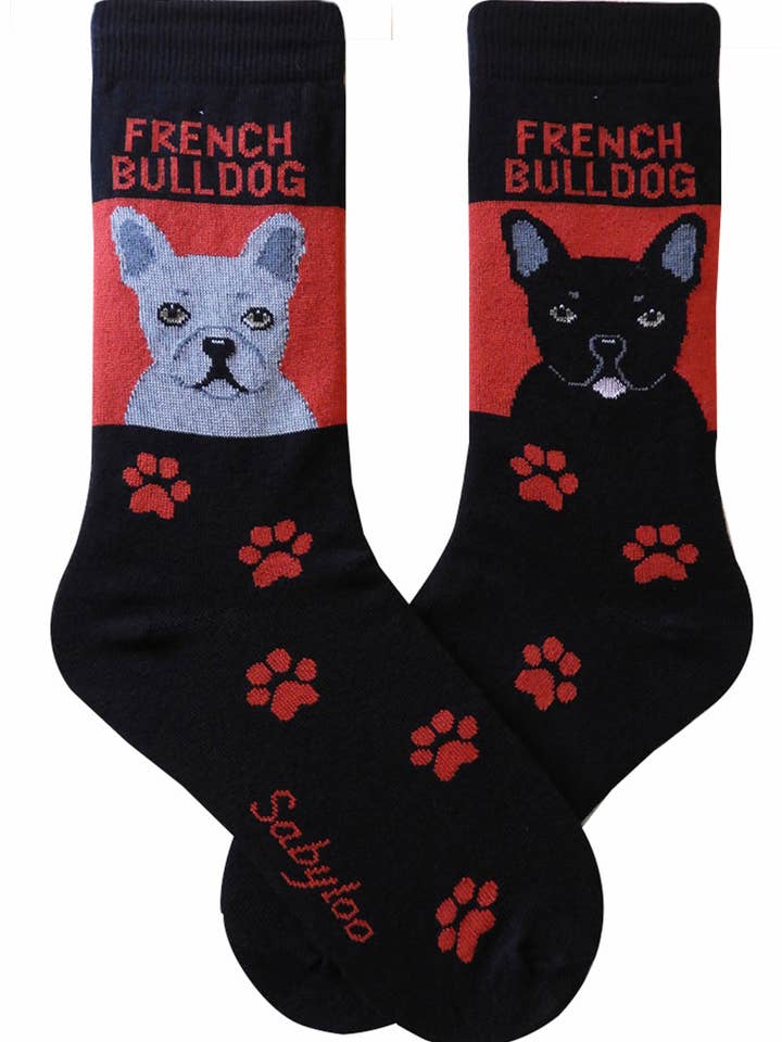 French Bulldog Dog Socks Gray for wholesale by Sabyloo