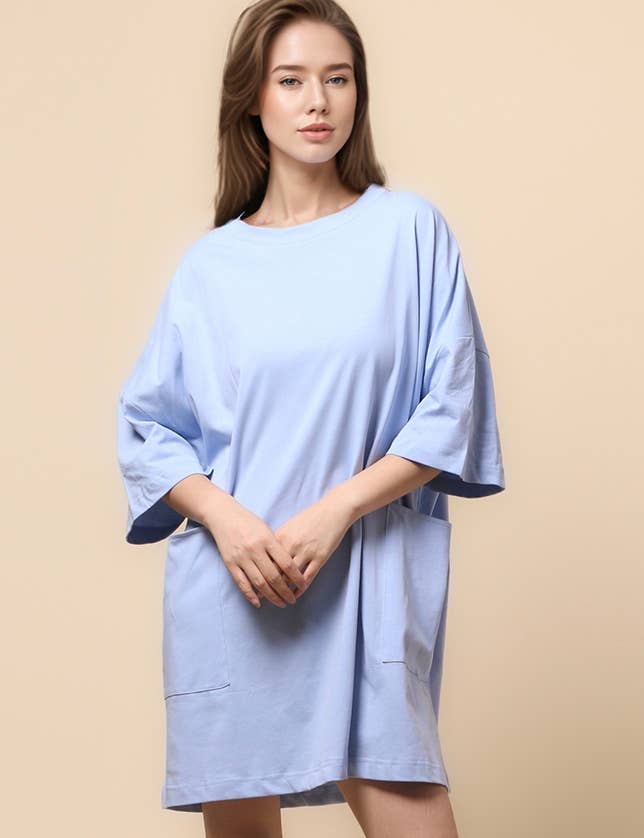 Sweetkama - Wholesale Dress - Women's - Ladies Soild Color Tee Mini Dress SKD46819