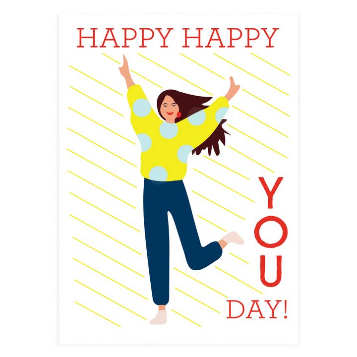 Happy You Day Birthday Greeting Card for wholesale by Potluck Press