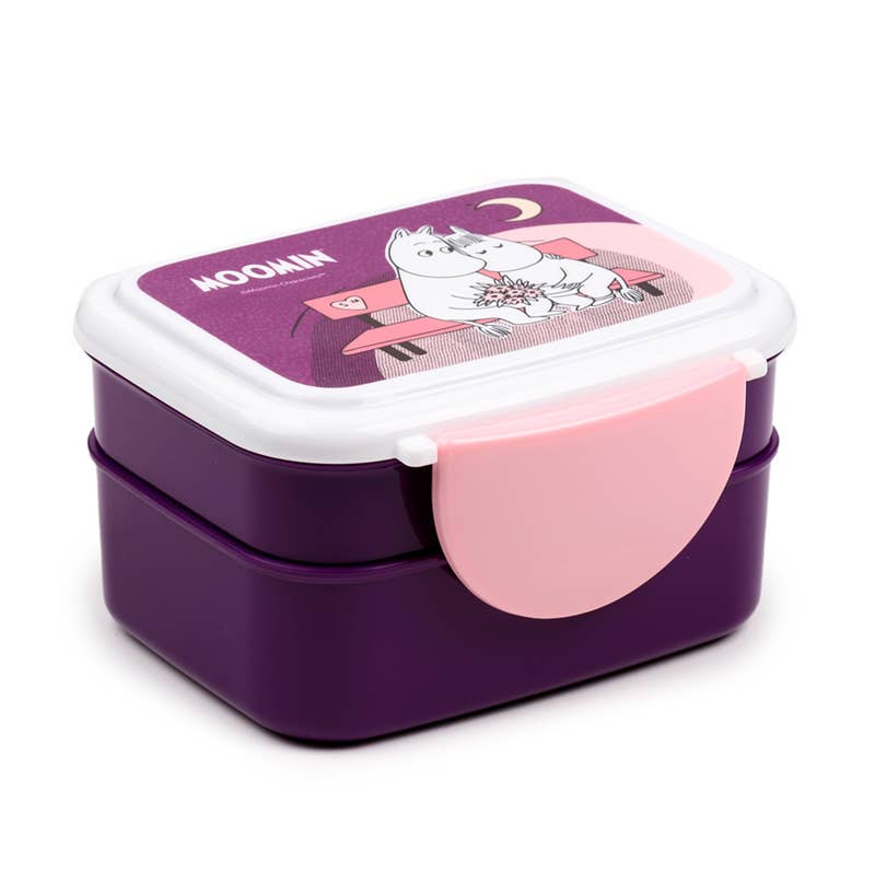 Puckator EU – Großhandel Lunchbox/-tasche – Moomin Bento-Lunchbox mit Clip Lock, gestapelt, mit Besteck0