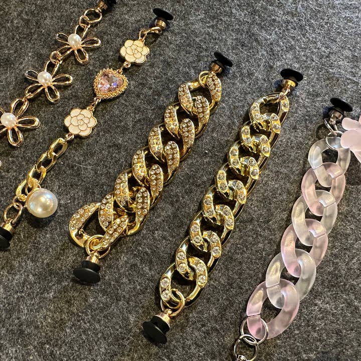 JuliesDecal - Wholesale Shoe accessories - Fancy Bling Bling Chains Pearl Chain Gold Chain Silver Diamond Chain for DIY Unique Special Shoes6