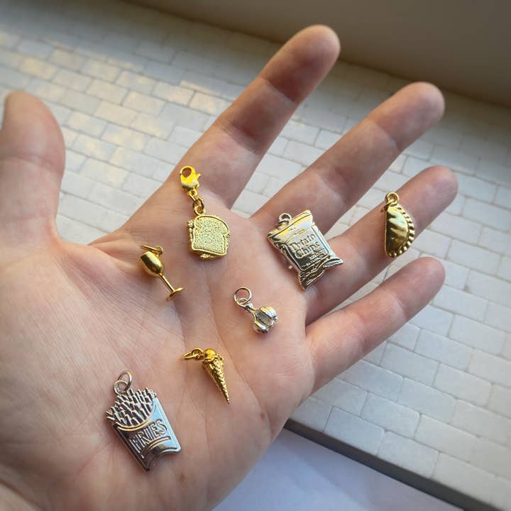 A.Marie Costumes - Wholesale Individual Charm/Pendant - Garlic Wine Cone Chips Dumpling Fries Bread Snack Food Charm2