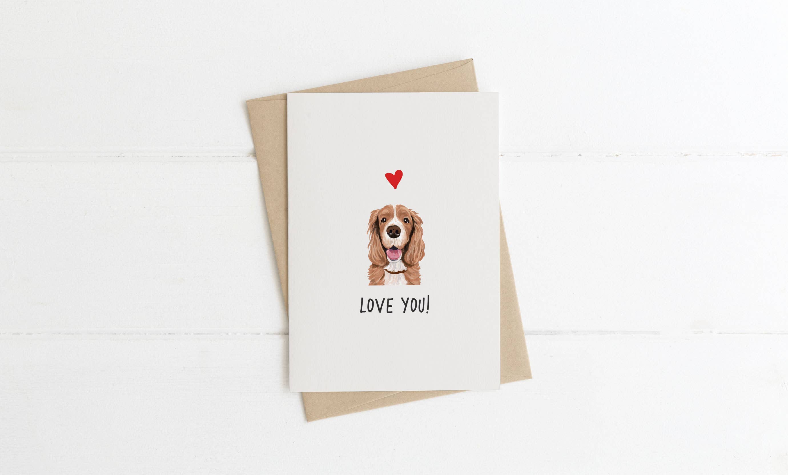 Richarts Designs – wholesale Everyday greeting card – A6 Dog card, mini dog cards, love you, from the dog14