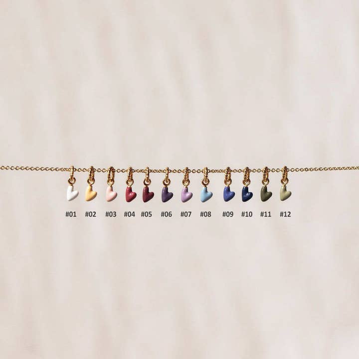 Hanger met hartbedel van roestvrij staal en email, SCP212 voor wholesale door findings4uGem