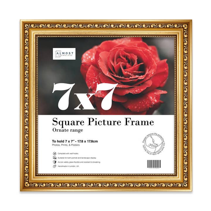 7x7 Gold Ornate Picture Frame 7"x7" for wholesale on Faire0
