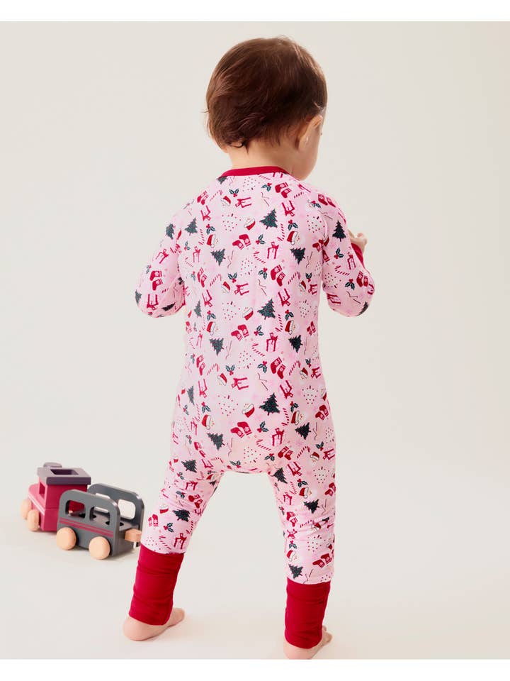 Kindred Bravely - Wholesale Sleepsuit - Baby - Bamboo Baby Pajama Holiday Print3
