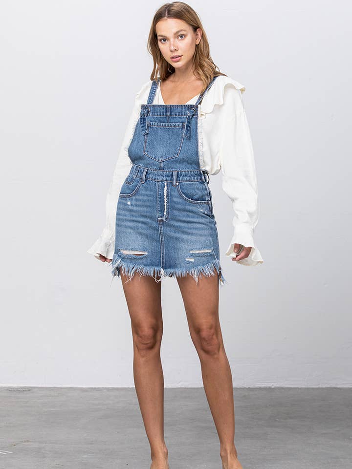 Falda vaquera desgastada con dobladillo deshilachado para venta al por mayor de Insane Gene USA