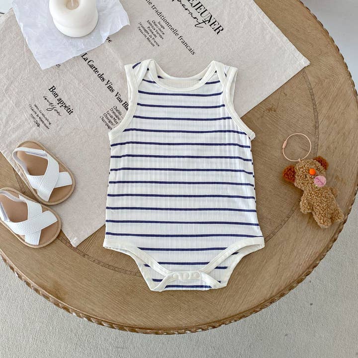 Hot Selling Summer Baby Kids Unisex Striped Pattern Sleeveless bodysuit for wholesale by MyKids-USA®