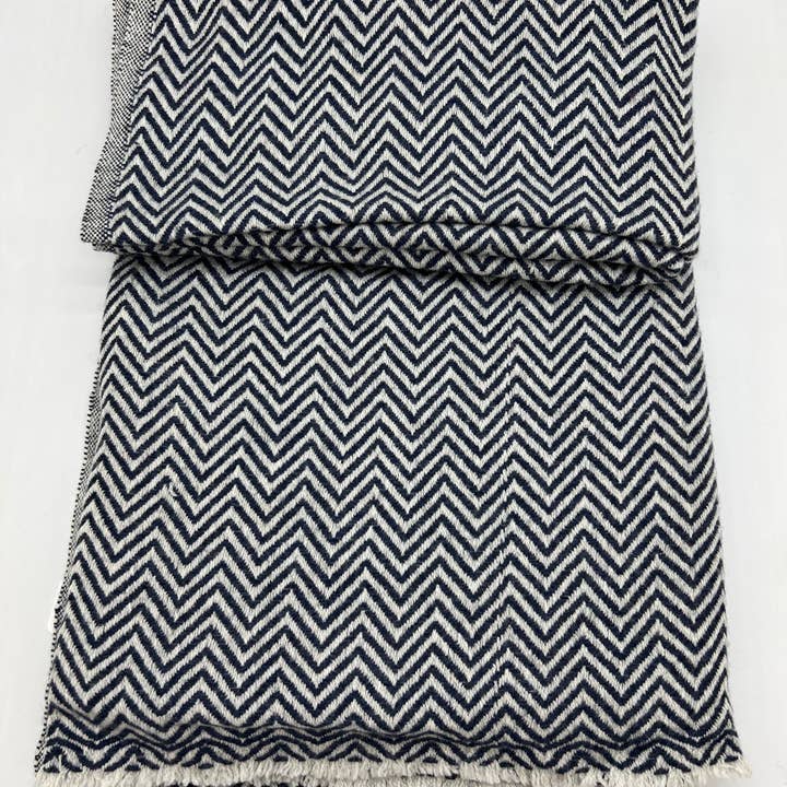 NURBU INC. - Wholesale Throw blanket - Navy Cashmere Throw Blanket Handmade in Nepal0
