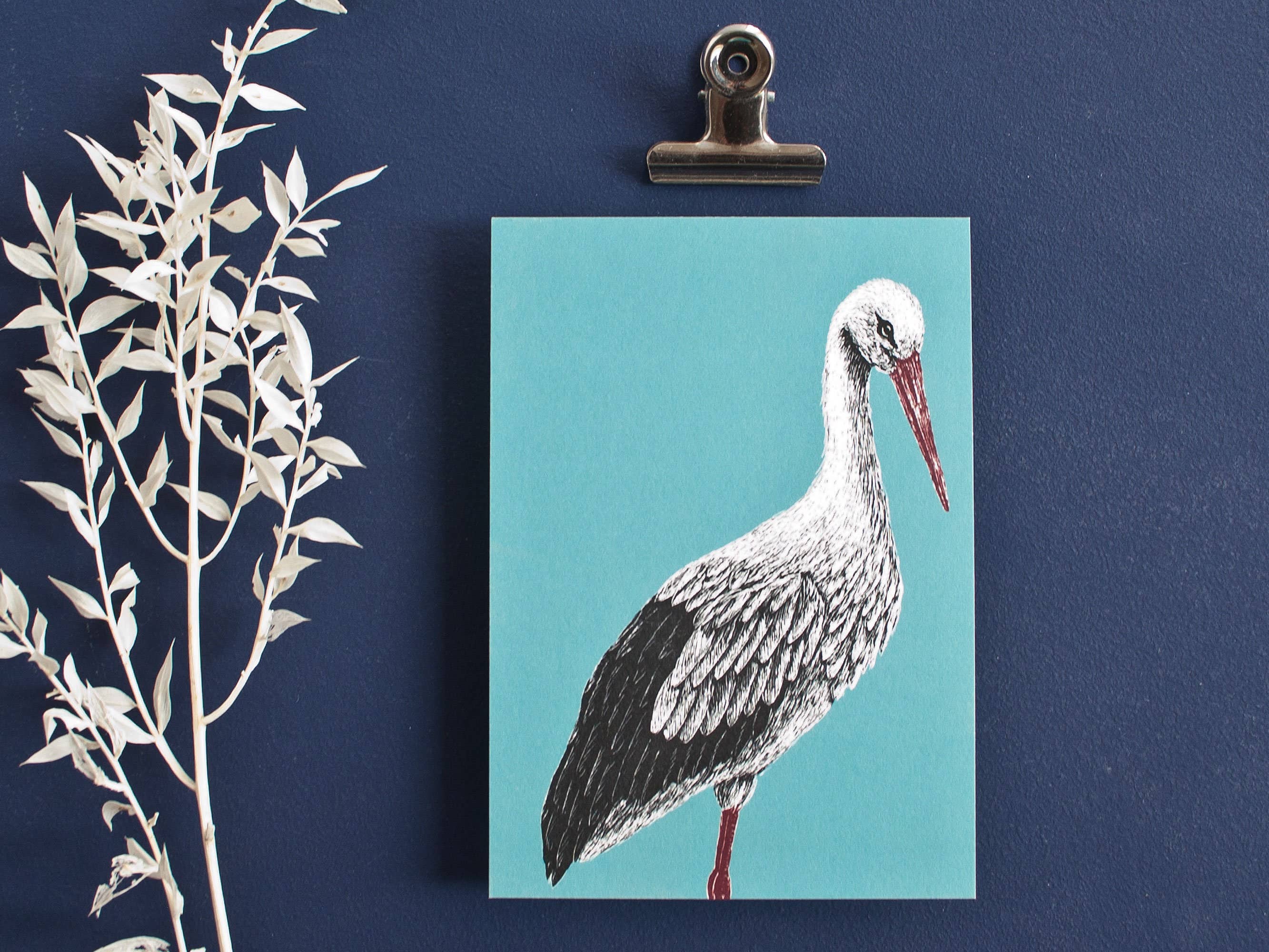 Katja Rub - Wholesale Postcard - Postcard Stork, Animal Illustration4